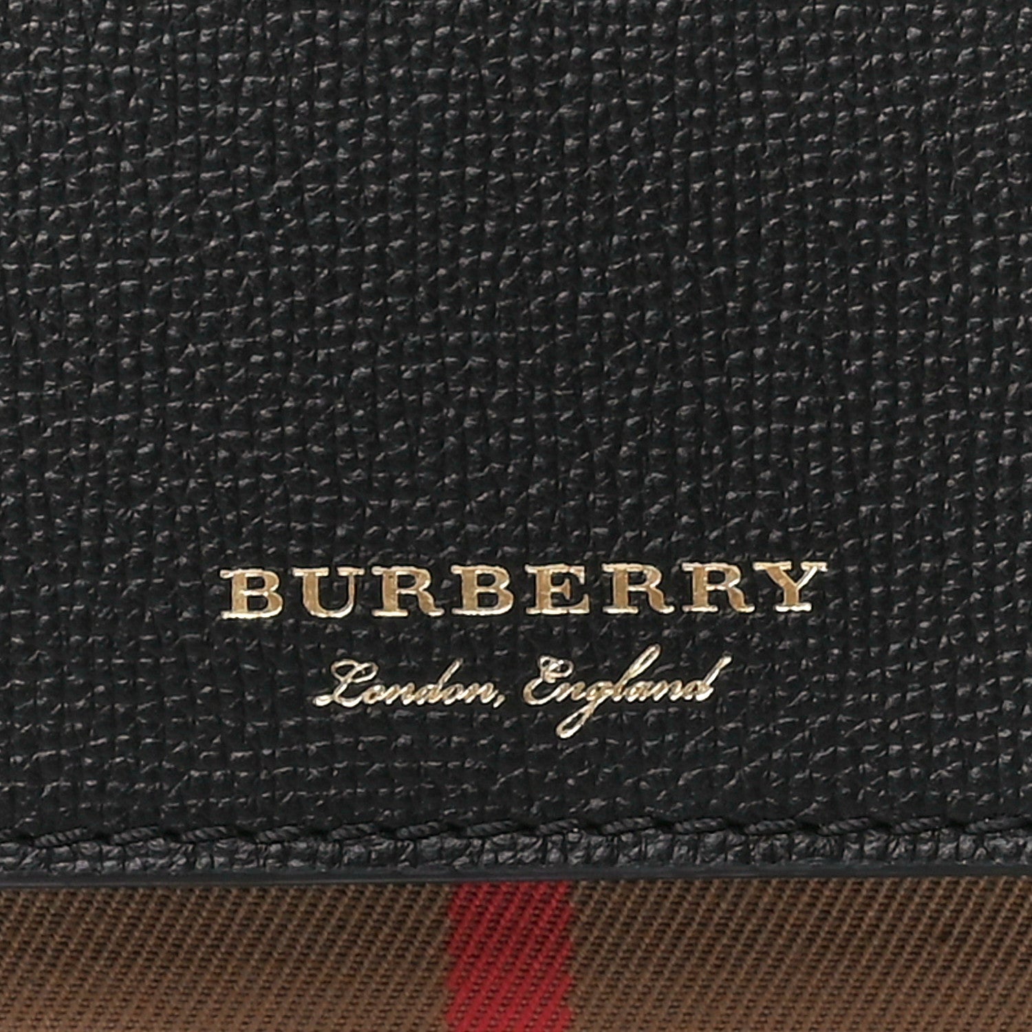 Burberry Derby Calfskin House Check Wallet On Chain Black 8 of 10