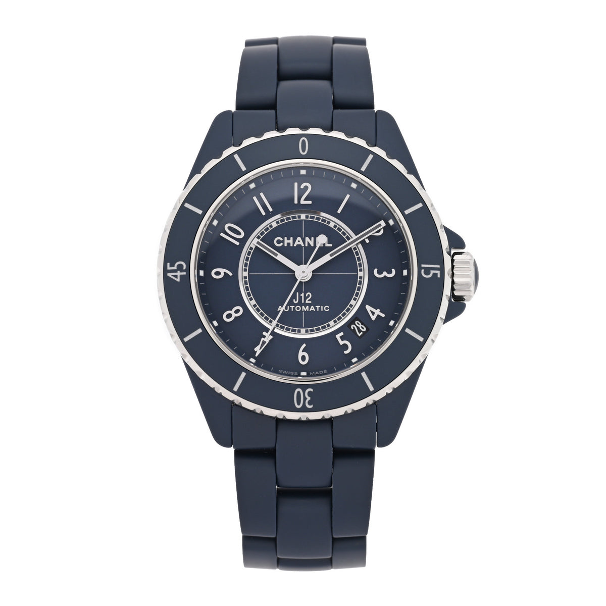 Stainless Steel Matte Ceramic 38mm J12 Automatic Watch Blue