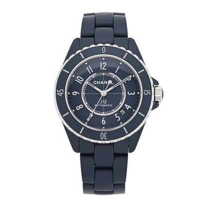 Chanel Stainless Steel Matte Ceramic 38mm J12 Automatic Watch Blue 1 of 5
