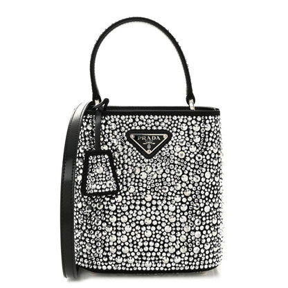 Prada Satin Crystal Small Panier Bucket Bag Metal 1 of 10
