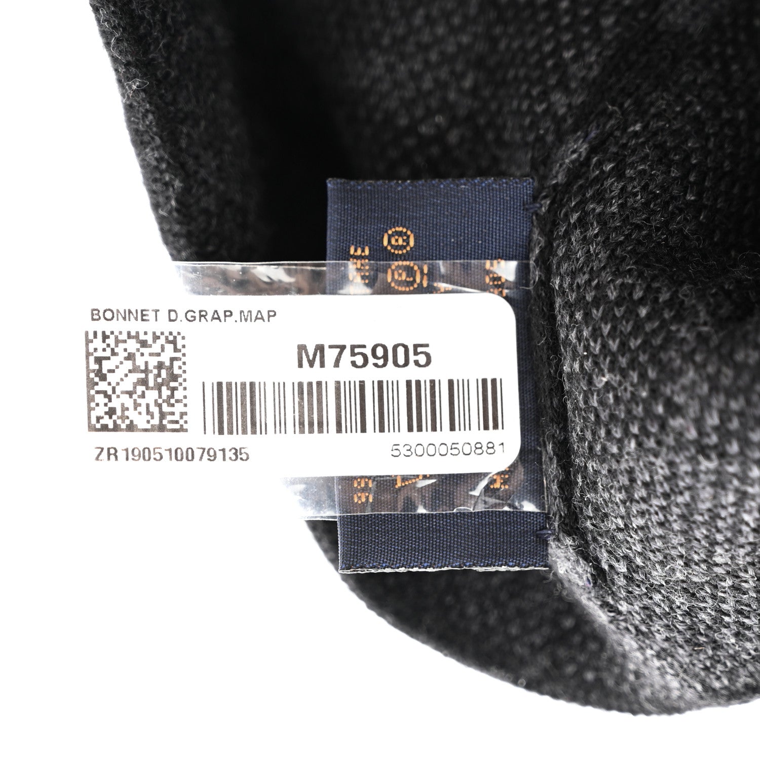 Louis Vuitton Wool Bonnet Petit Damier Graphite Beanie Hat Black Grey 5 of 6