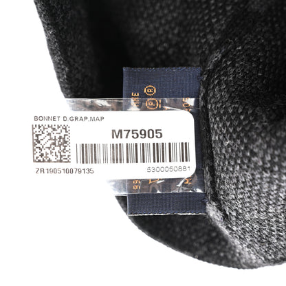 Louis Vuitton Wool Bonnet Petit Damier Graphite Beanie Hat Black Grey 5 of 6