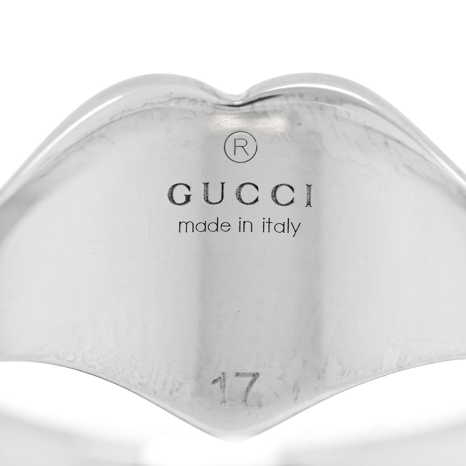 Gucci Sterling Silver Enamel Heart Ring 57 8 Red 4 of 4