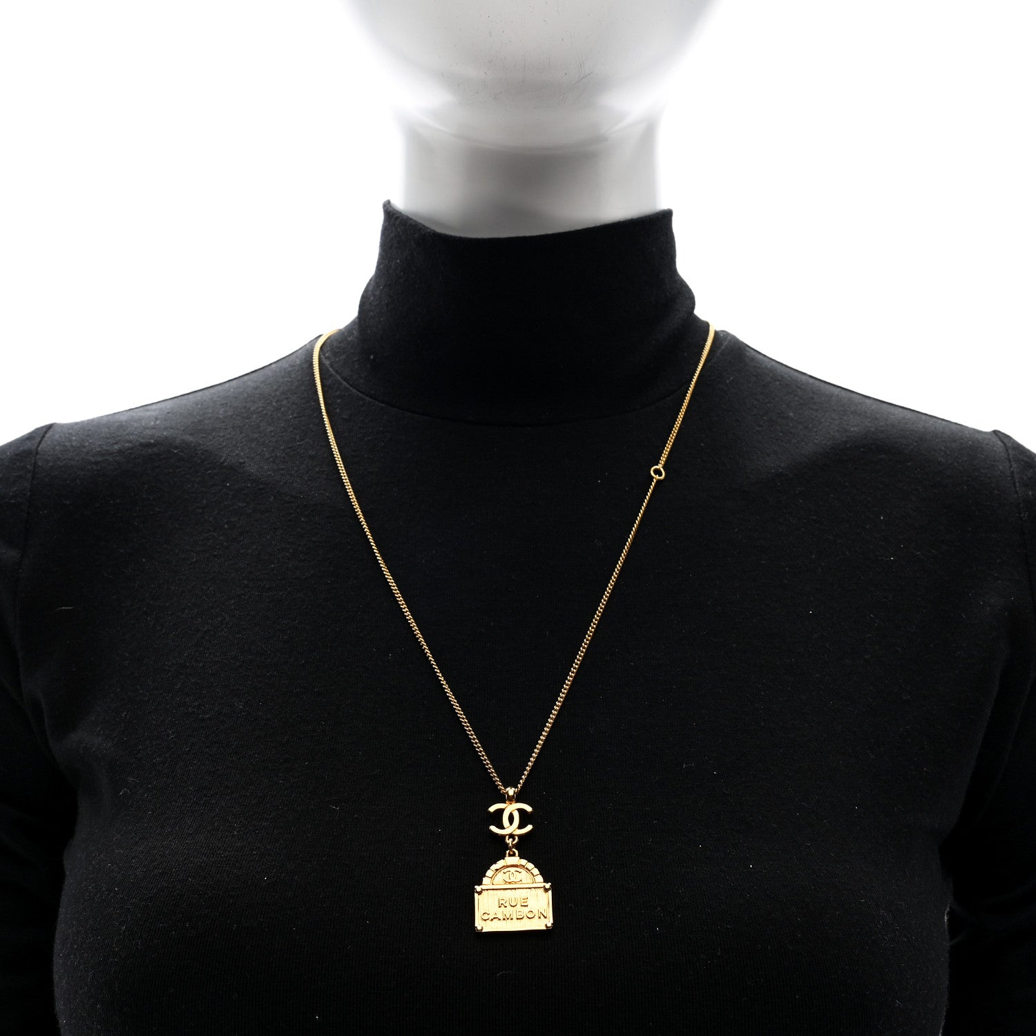 Chanel Metal CC Rue Cambon Necklace Gold 2 of 5