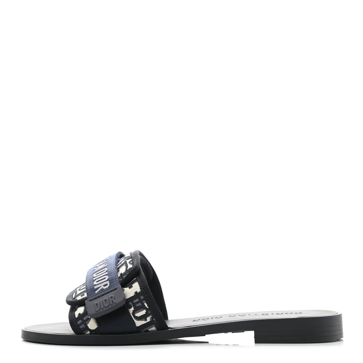 Nylon Oblique Dio(r)evolution Slide Sandals 38 Deep Blue