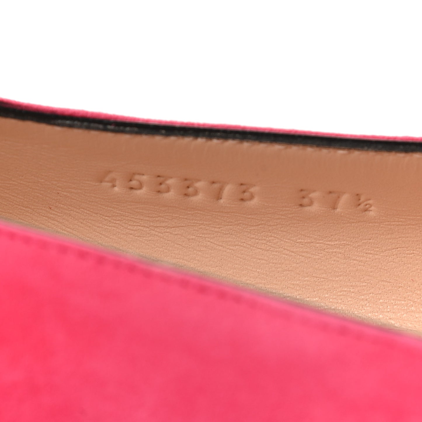 Kid Scamosciato GG Marmont Fringe Flats 37.5 Hot Pink