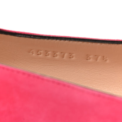 Gucci Kid Scamosciato GG Marmont Fringe Flats 37.5 Hot Pink 8 of 9