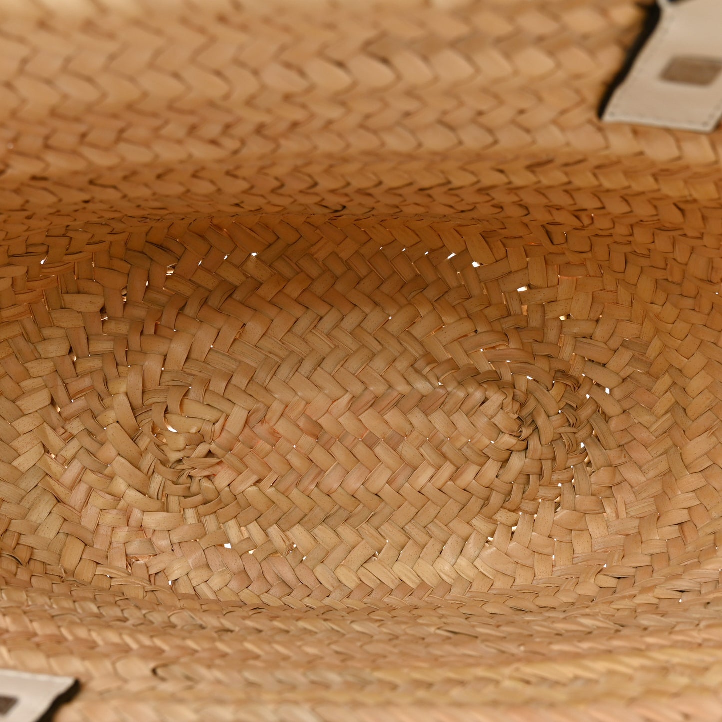 Raffia Medium Basket Tote Bag Natural White