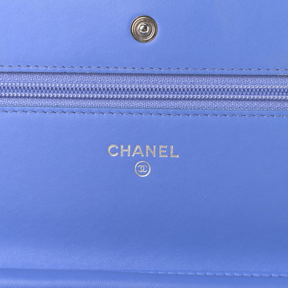 Chanel Patent Quilted Wallet On Chain WOC Light Purple 6 of 10
