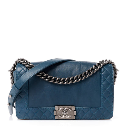 Chanel Calfskin Medium Boy Reverso Flap Blue 1 of 12