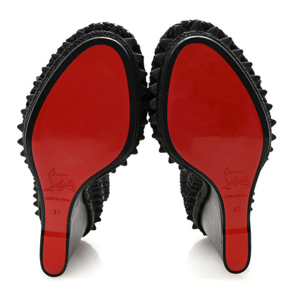 Christian Louboutin Calfskin Lata 110 Wedges 37 Black 6 of 8