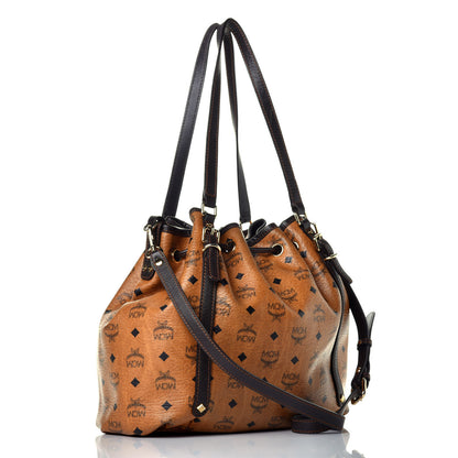 MCM Visetos Drawstring Shopper Cognac Brown 4 of 9