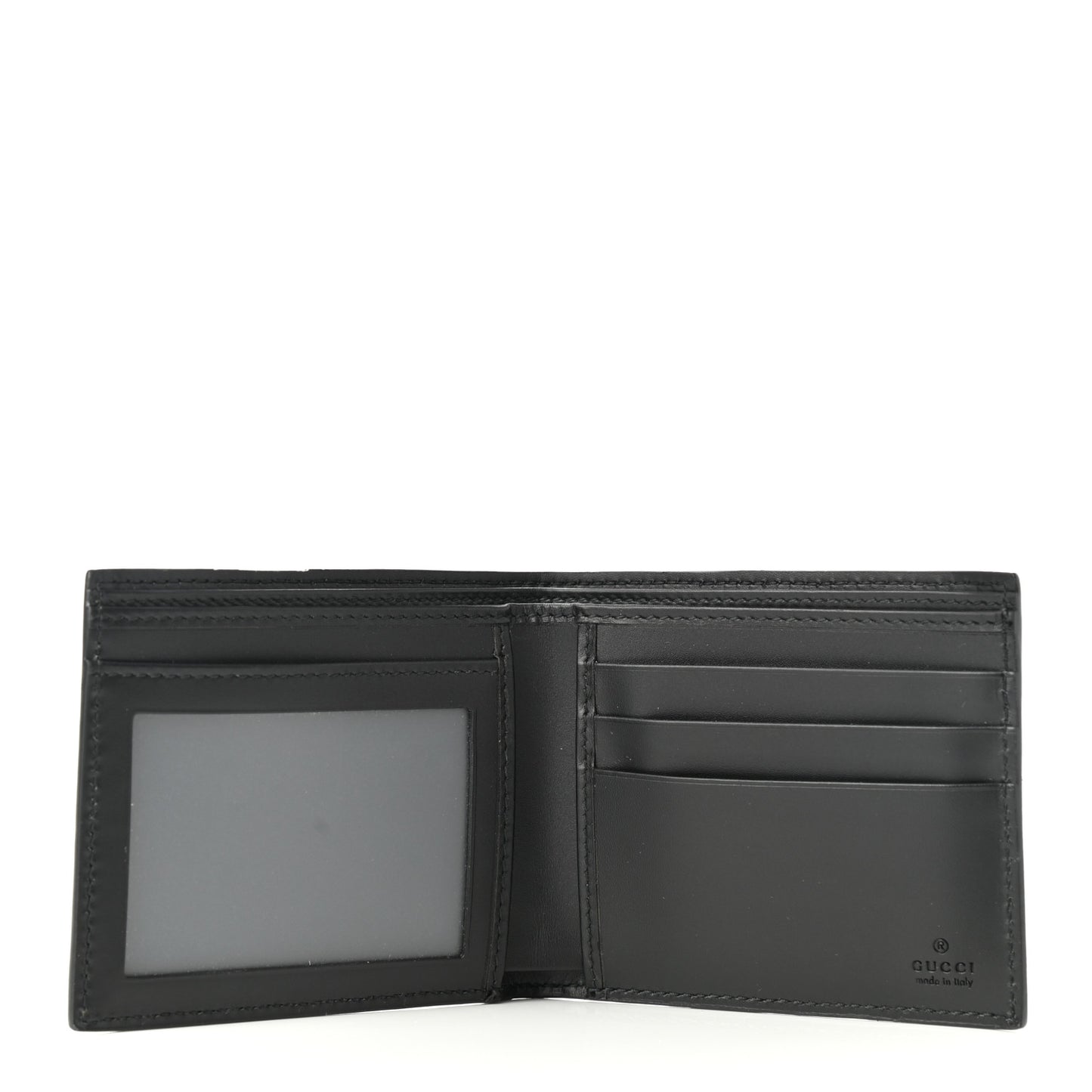 GG Supreme Monogram Selleria Calfskin Kingsnake Bi-Fold Wallet Black Multicolor