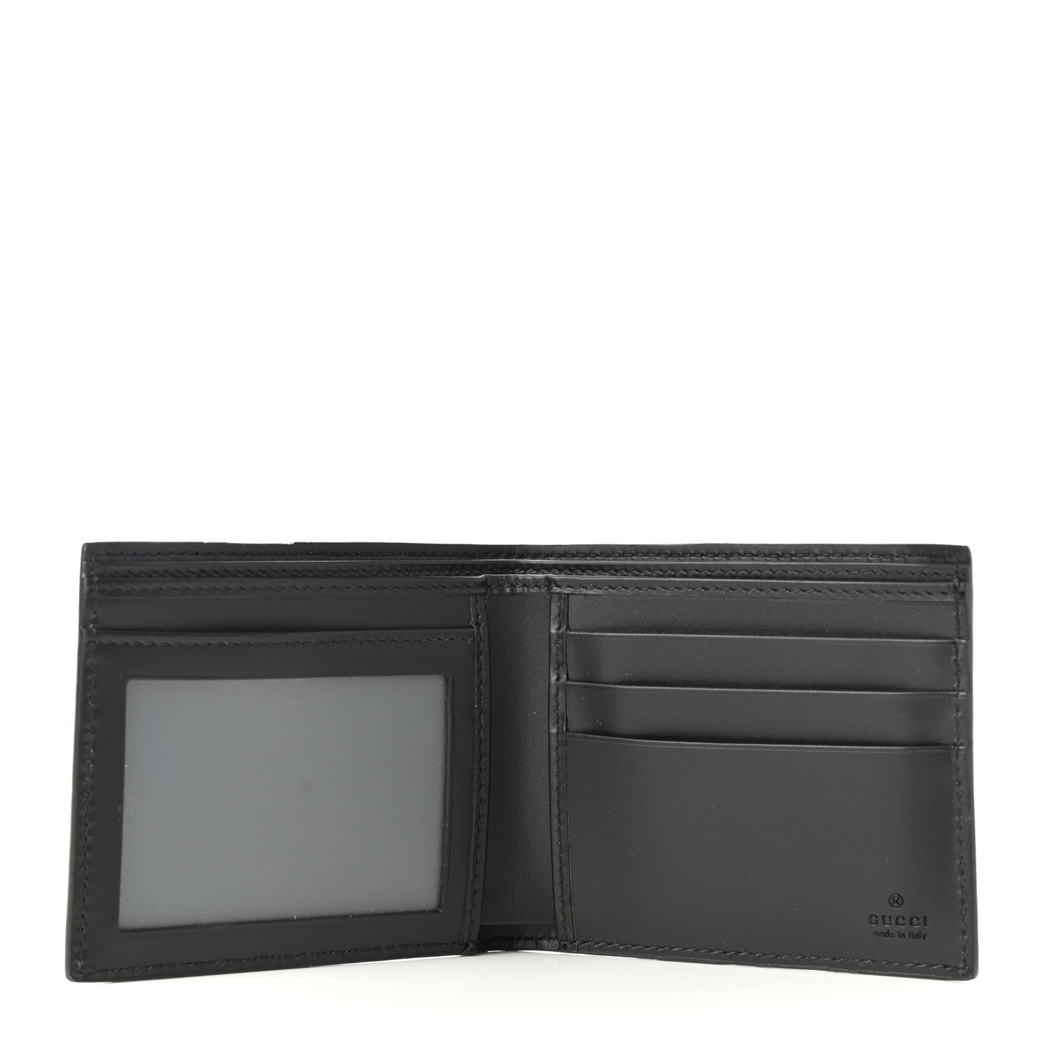 Gucci GG Supreme Monogram Selleria Calfskin Kingsnake Bi-Fold Wallet Black Multicolor 5 of 8