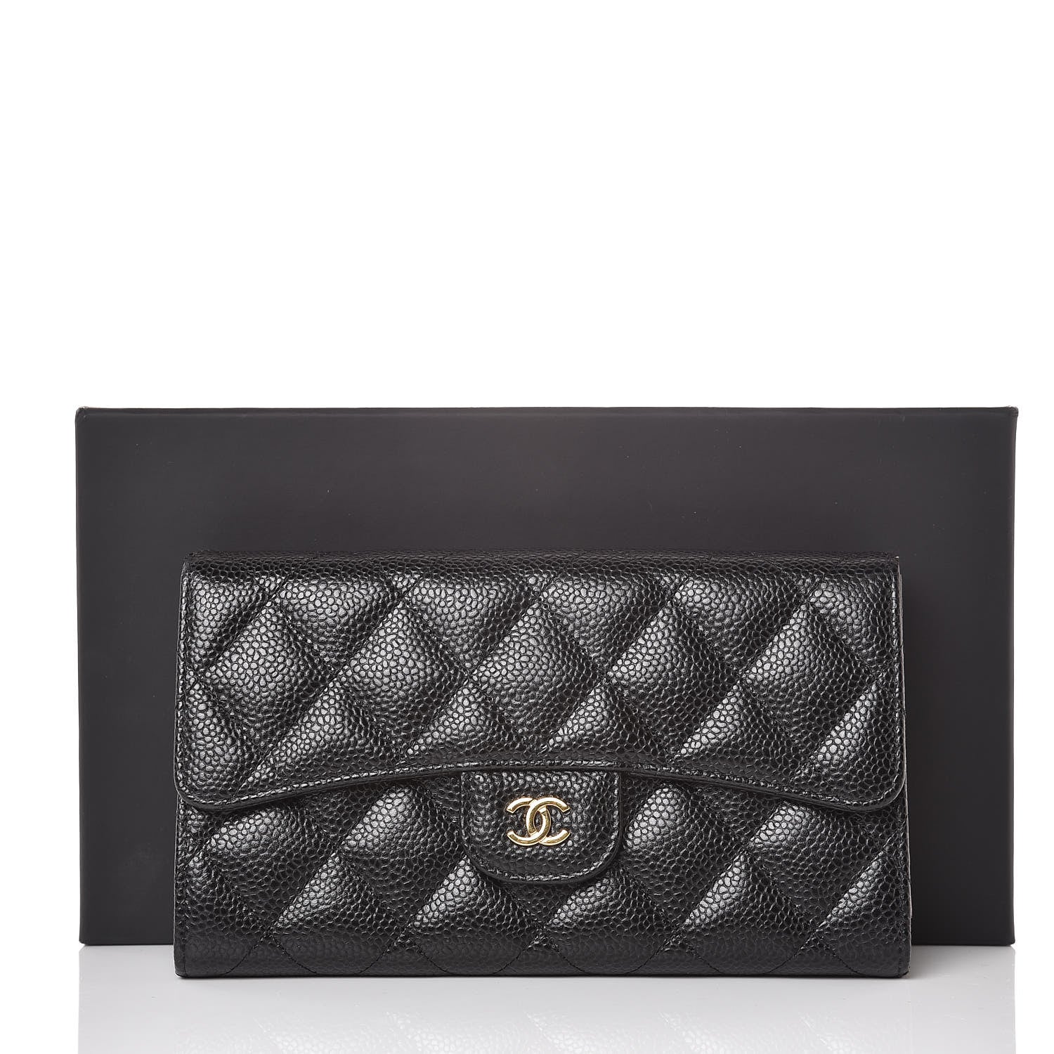 Chanel Caviar Quilted Large Flap Wallet Black 9 of 9