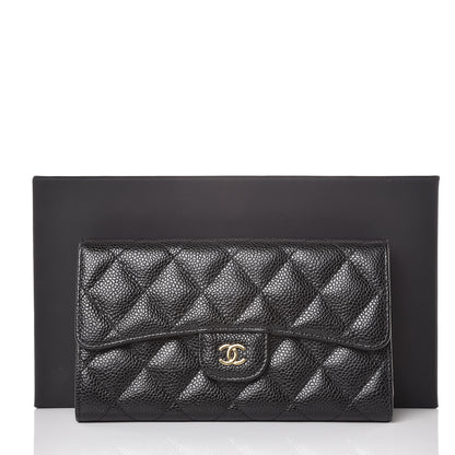 Chanel Caviar Quilted Large Flap Wallet Black 9 of 9