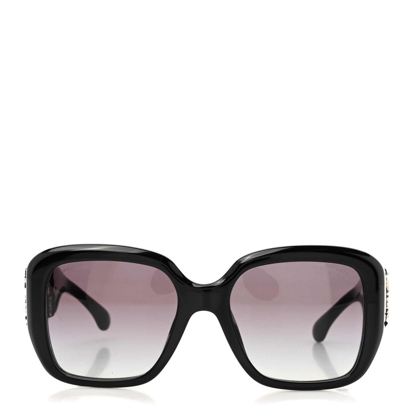 Acetate Tweed Square Sunglasses 5512 Black