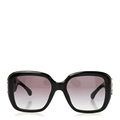 Chanel Acetate Tweed Square Sunglasses 5512 Black 2 of 8