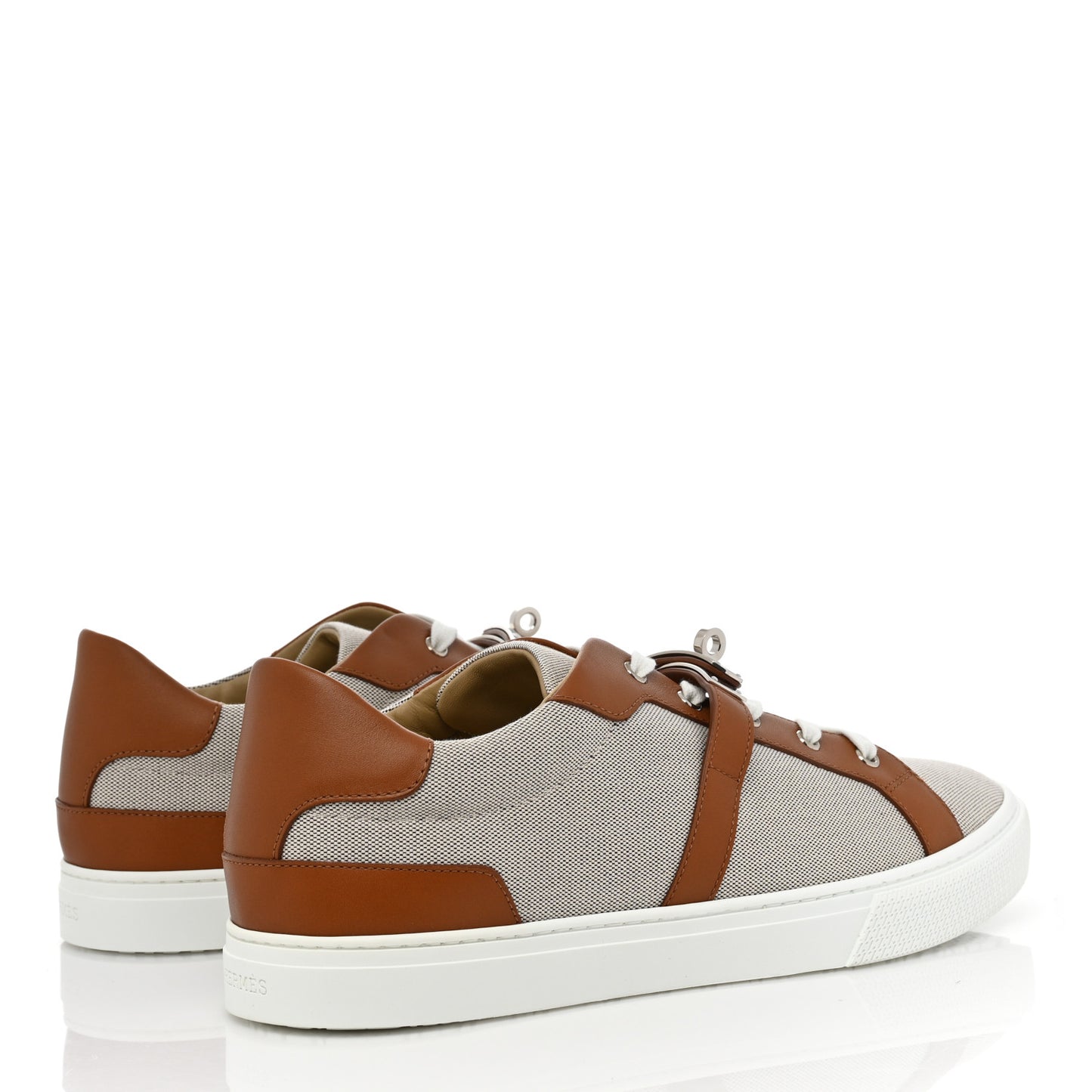 Calfskin Canvas Day Sneakers 44 Gold White