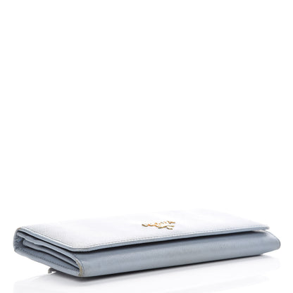 Prada Saffiano Metal Continental Flap Travel Wallet Astrale 4 of 19