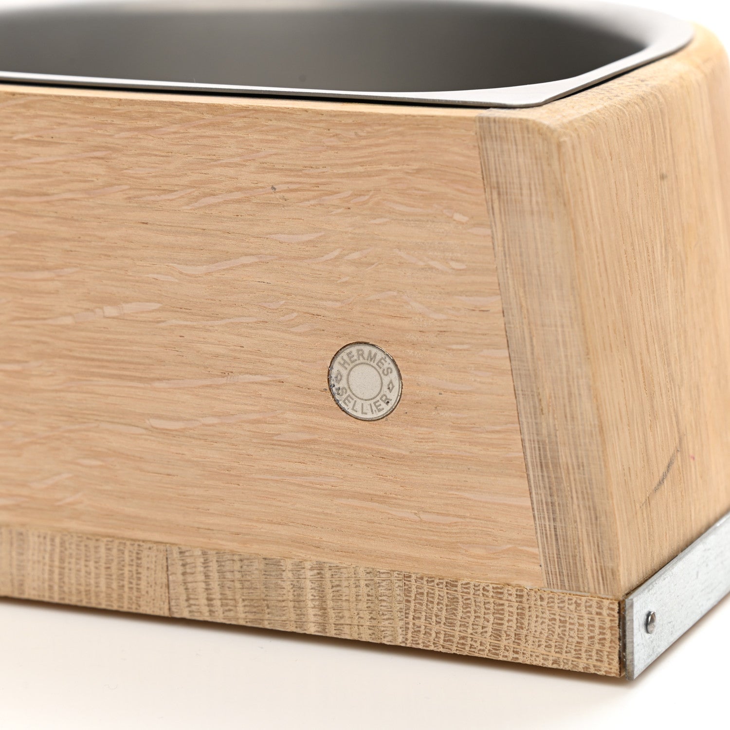 Hermes Oak Wood Large Chaine d'Ancre Dog Bowl Naturel 9 of 12