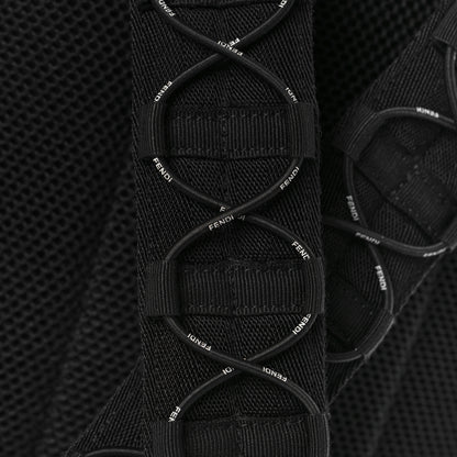 Fendi X SARAH COLEMAN Fabric Jacquard Vitello Grace Light Woven Lanyard FF Vertigo Pouch Pocket Backpack Tobacco Moro Black 10 of 10