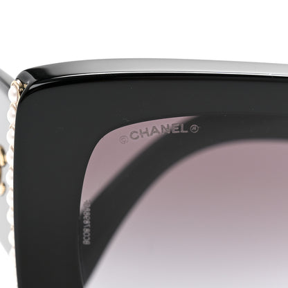 Chanel Acetate Pearl Rectangle Sunglasses 5480-H-A Black 7 of 9
