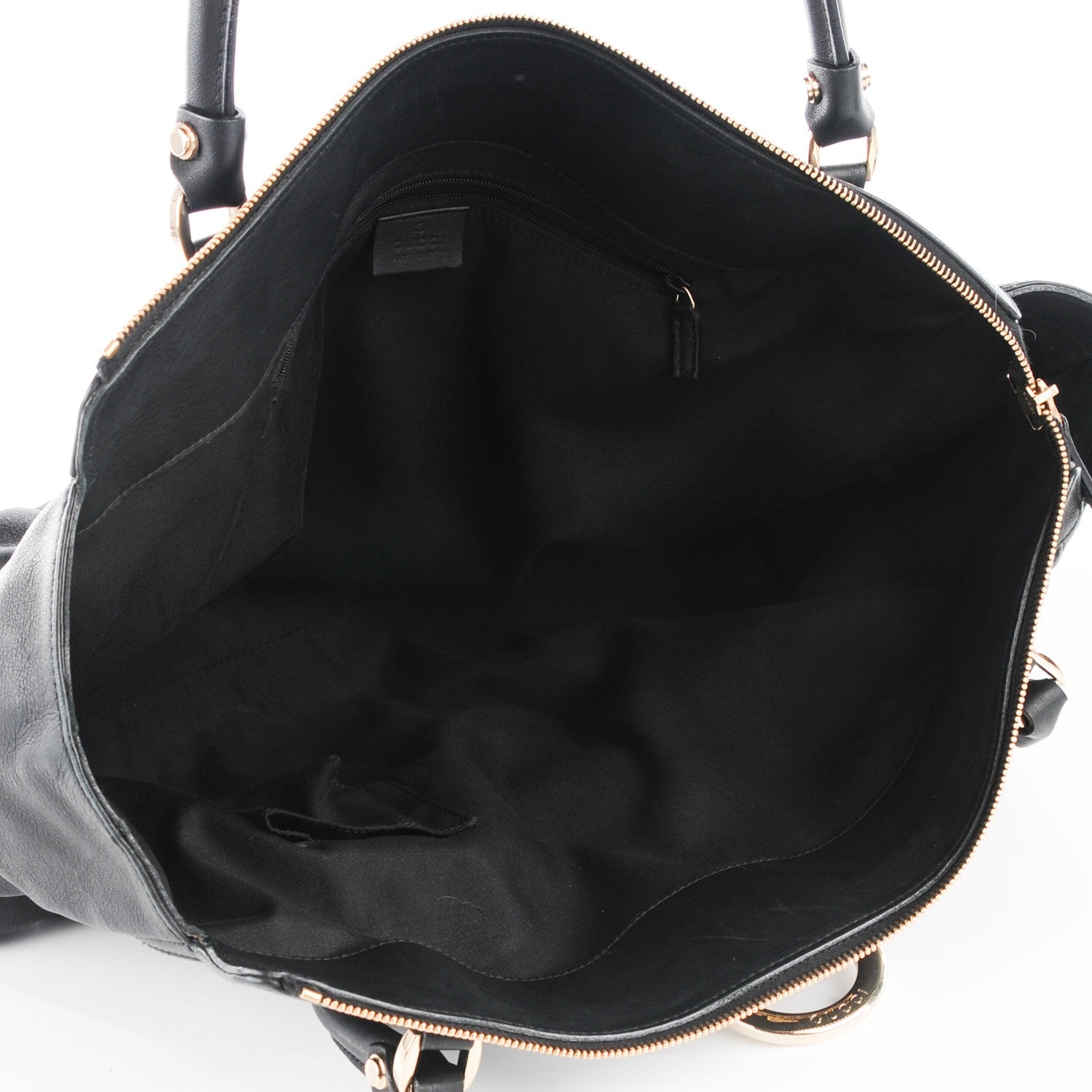 Gucci Calfskin D Gold Tote Black 5 of 7