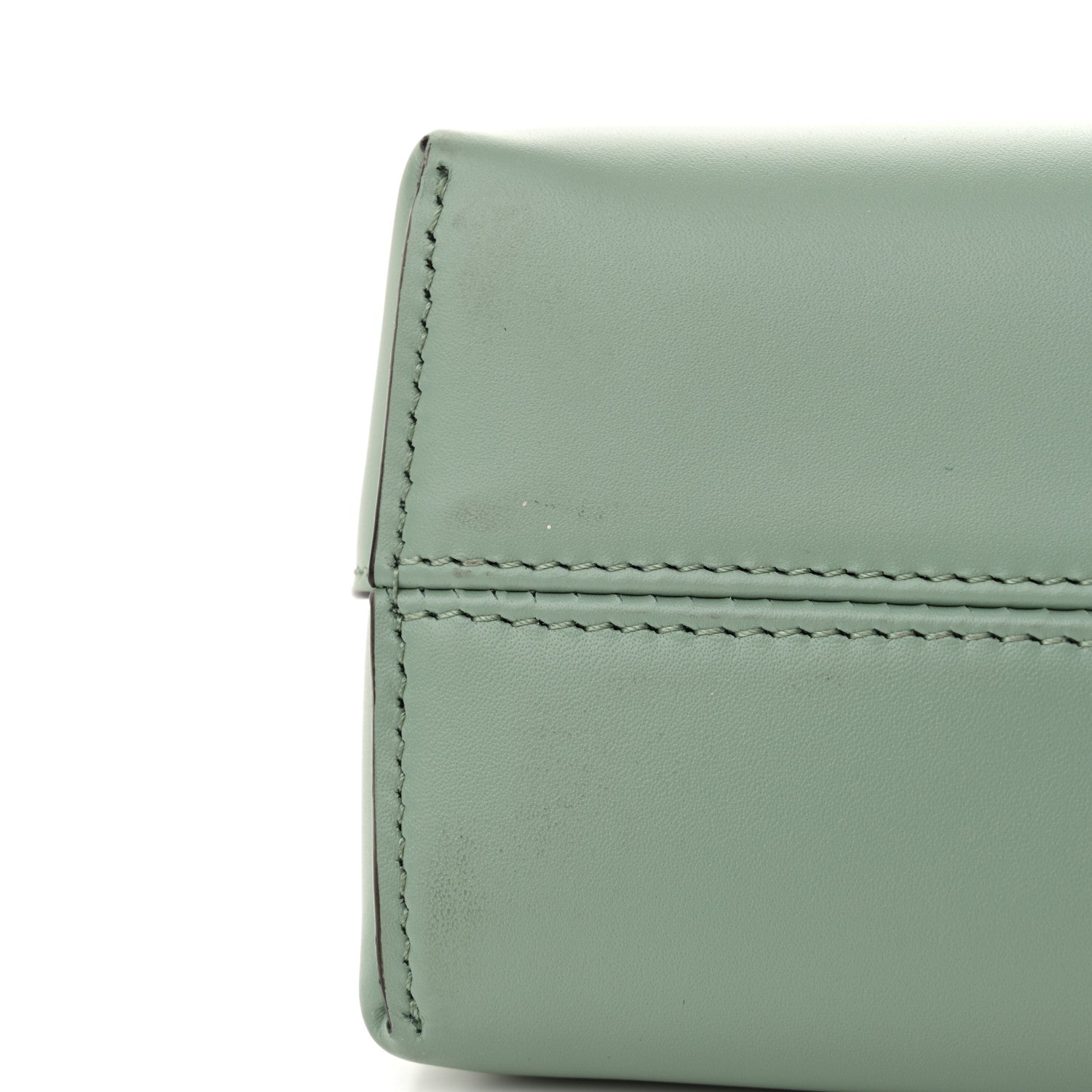 Fendi Vitello King Plexiglass Logo Embossed Mini By The Way Top Handle Boston Bag Menta 11 of 11