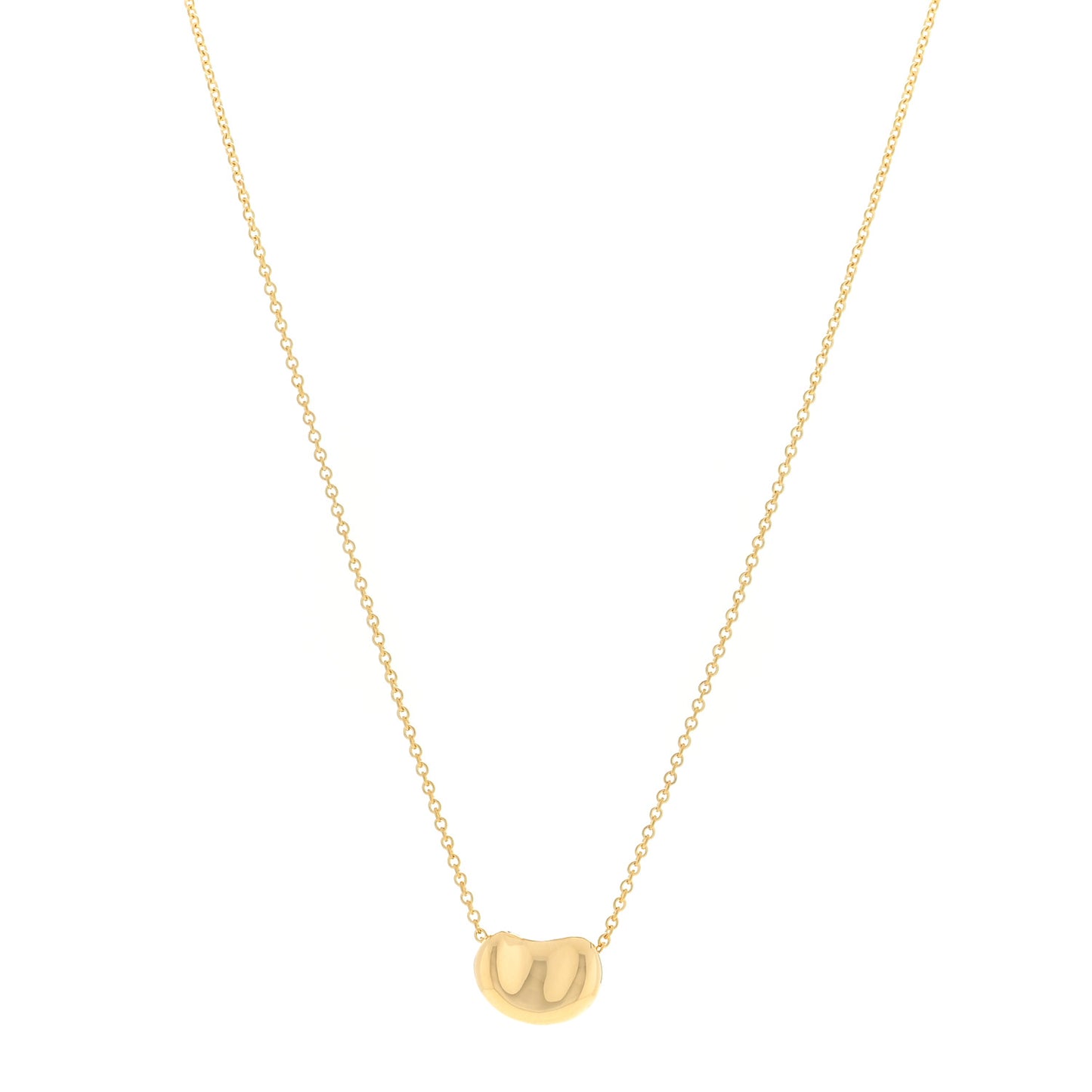 18K Yellow Gold 11mm Elsa Peretti Bean Pendant Necklace