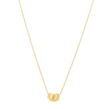 Tiffany 18K Yellow Gold 11mm Elsa Peretti Bean Pendant Necklace 2 of 4