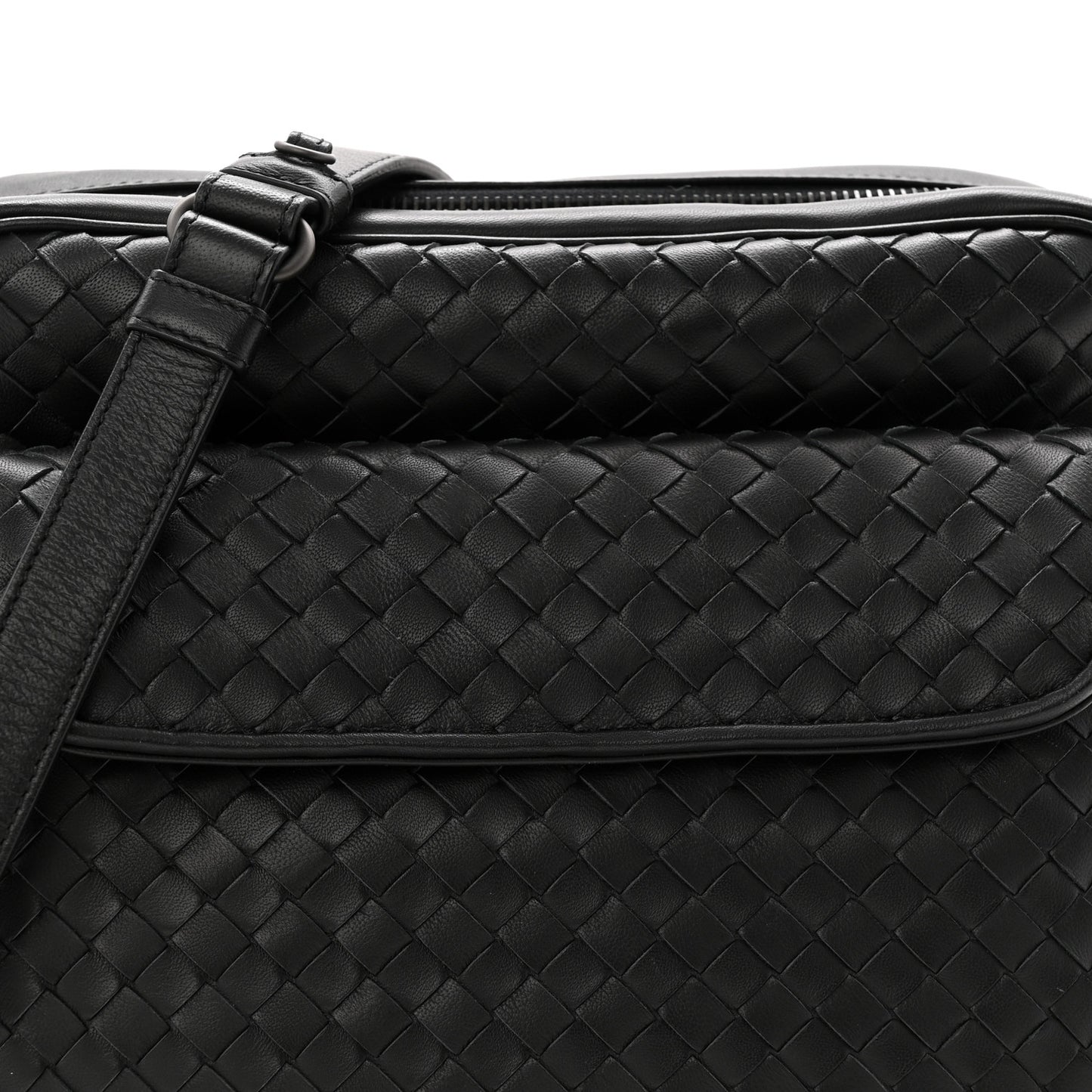 Nappa Intrecciato Messenger Bag Black