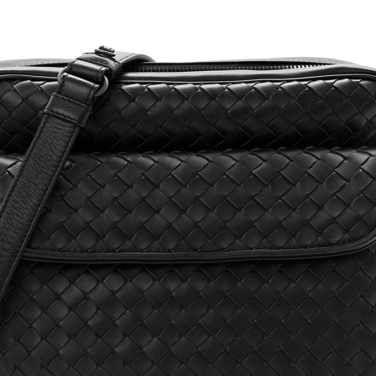 Bottega Veneta Nappa Intrecciato Messenger Bag Black 8 of 10