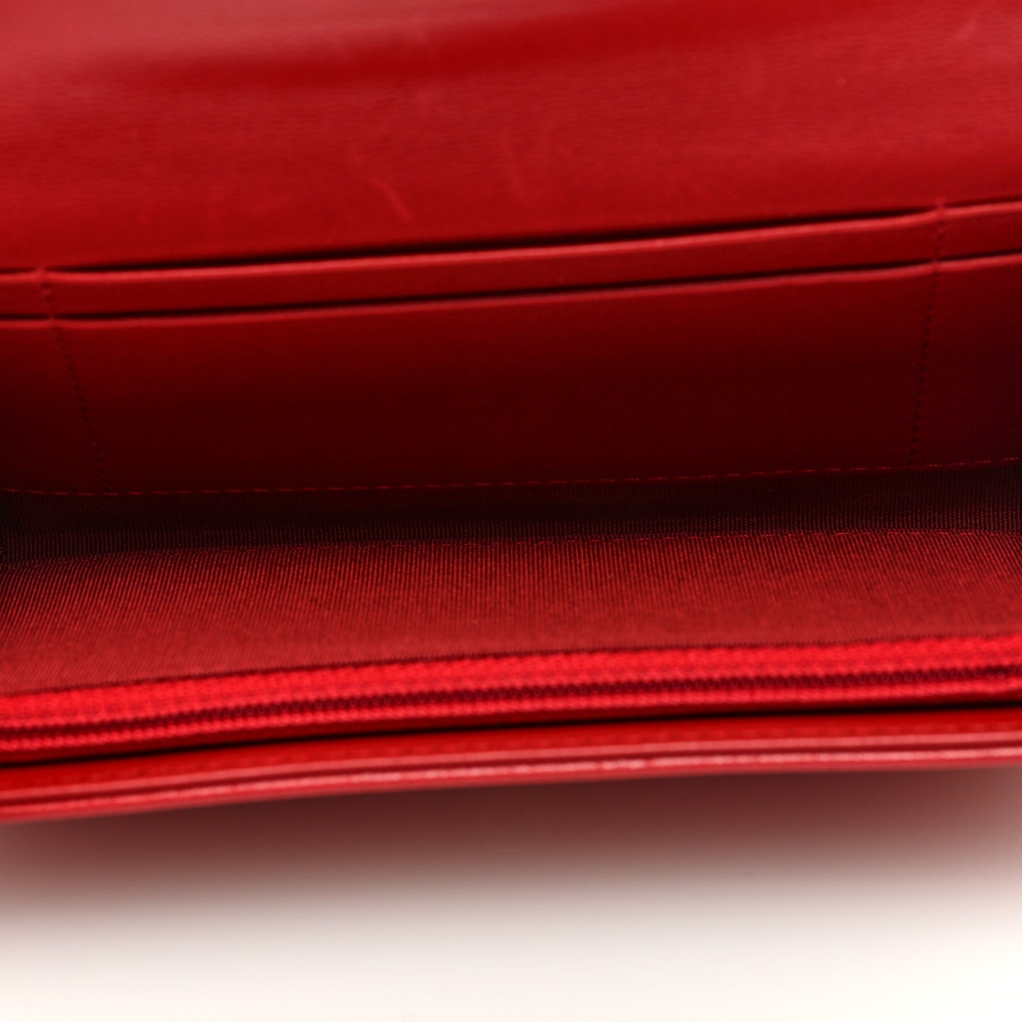 Goatskin Quilted Chanel 19 Flap Wallet Red