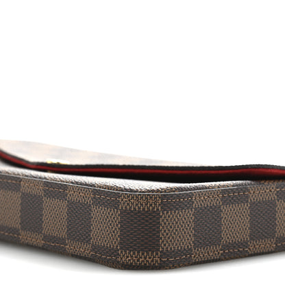 Louis Vuitton Damier Ebene Pochette Felicie Chain Wallet 10 of 13