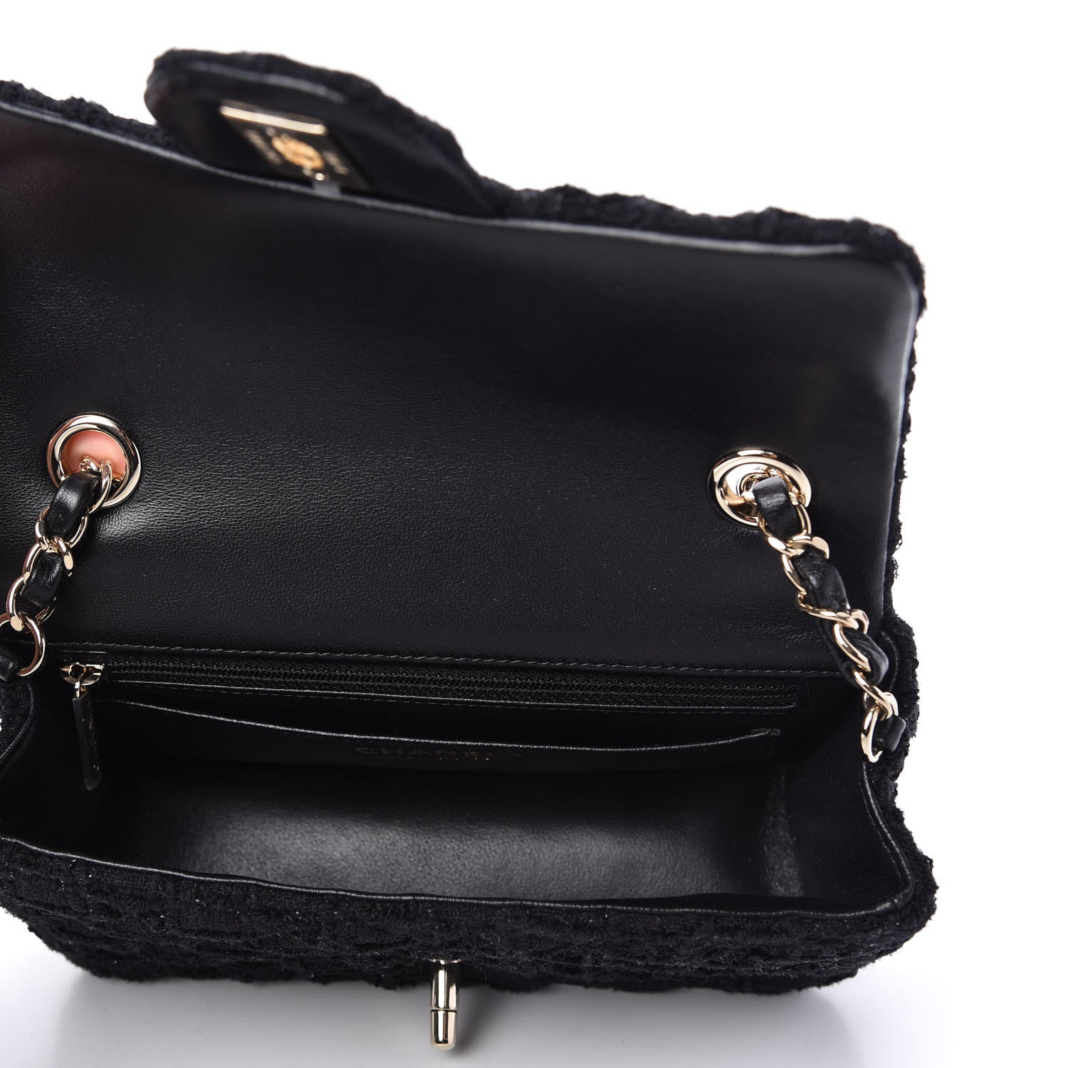 Chanel Tweed Quilted Mini Rectangular Flap Black 5 of 11