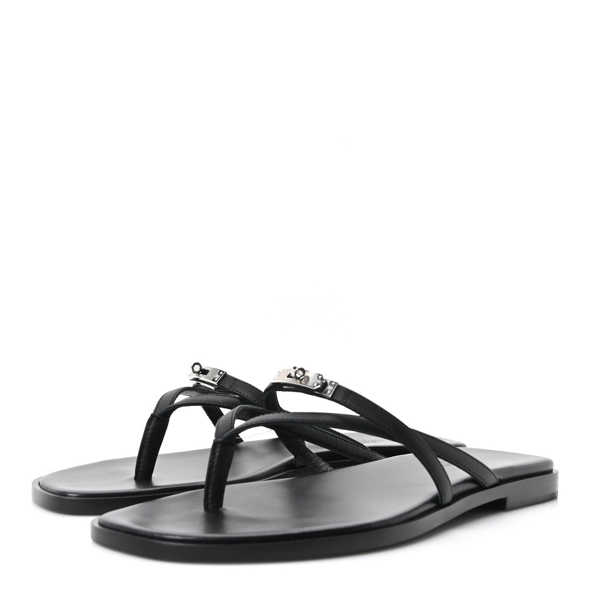Hermes Calfskin Miss Sandals 39 Black 8 of 18