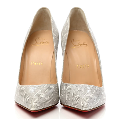 Christian Louboutin Patent Pigalle Follies 100 Pumps 35.5 White Silver 2 of 7