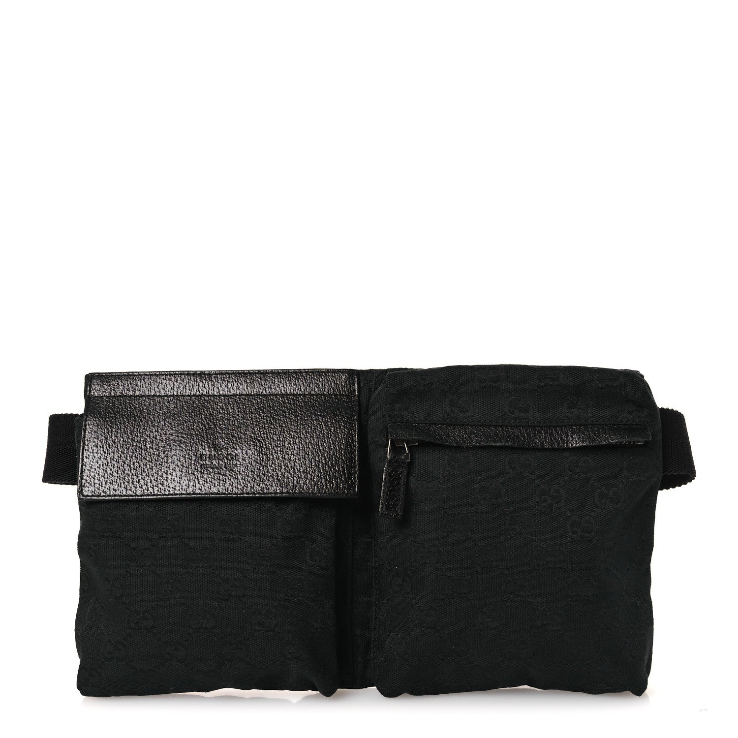 Gucci GG Monogram Double Pocket Belt Bag Black 1 of 13