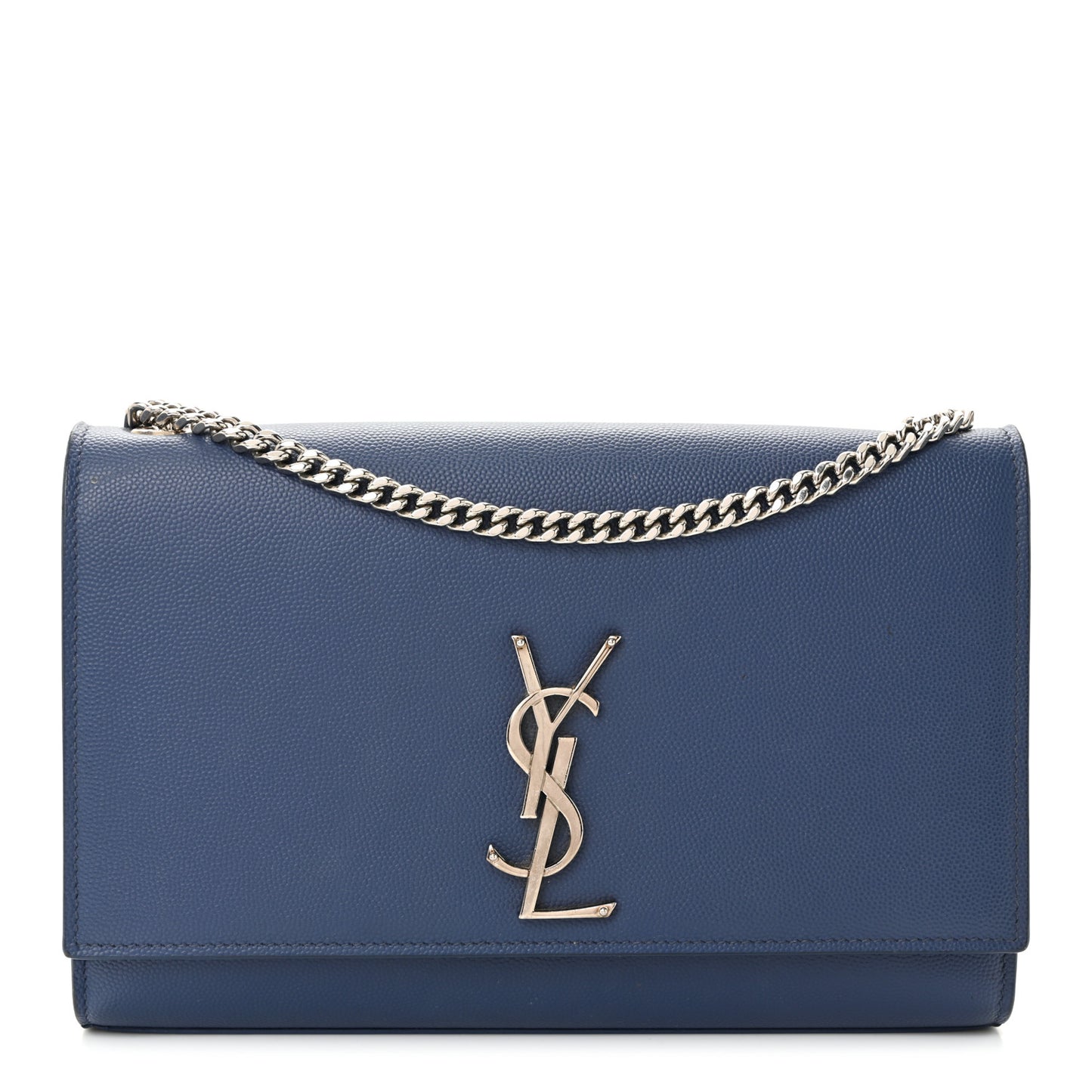 Grain De Poudre Medium Classic Monogram Kate Satchel Blue Charron