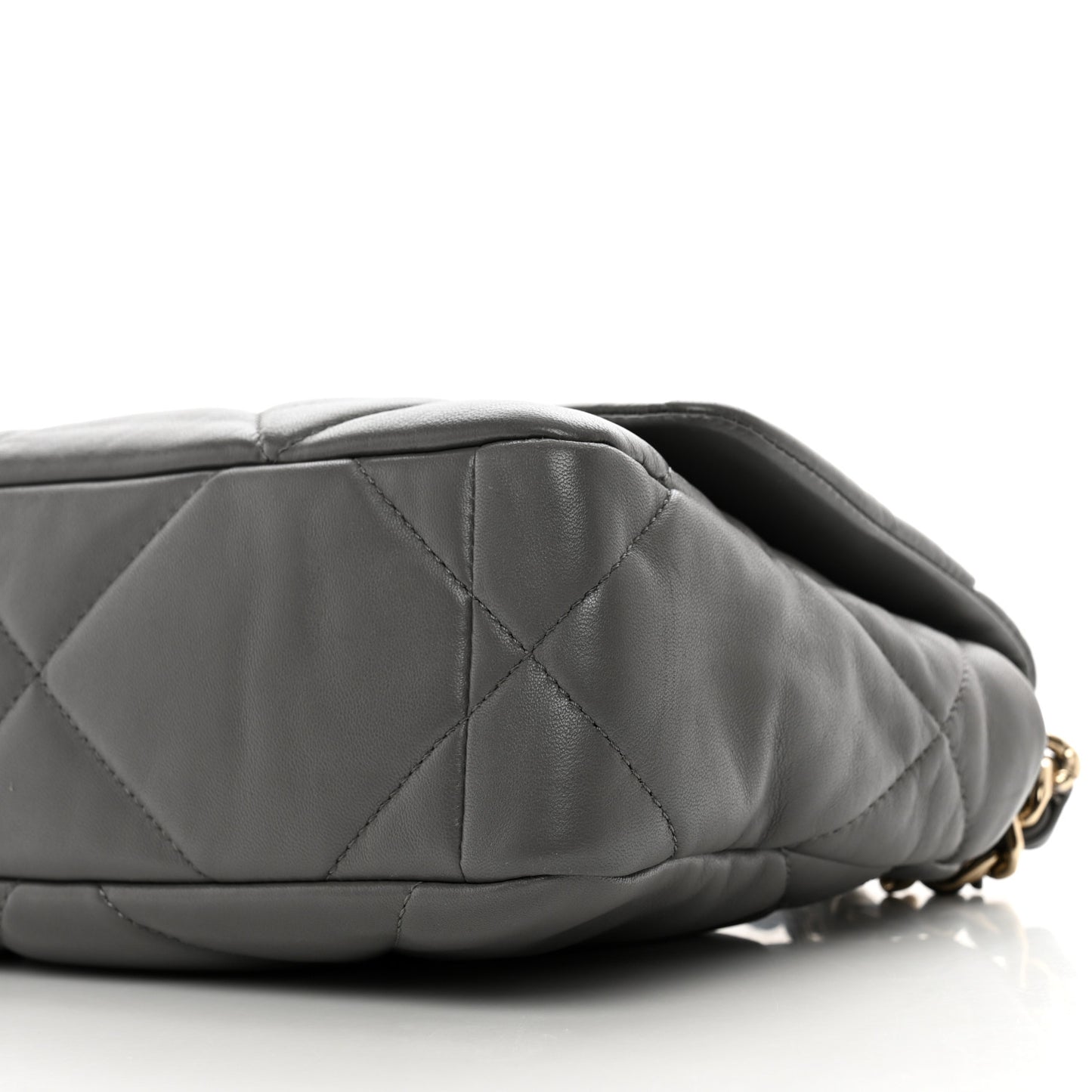 Lambskin Quilted Medium Chanel 19 Flap Dark Grey