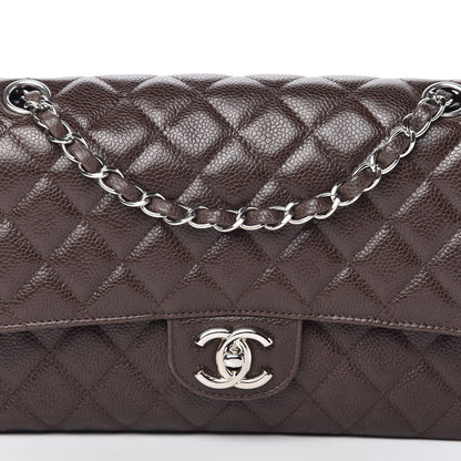 Chanel Caviar Quilted Medium Double Flap Brown 10 of 10