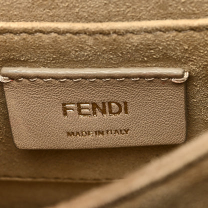 Fendi Vitello Liberty Bi-Color FF 1974 Embossed Small Kan U Shoulder Bag Maya Black 6 of 10
