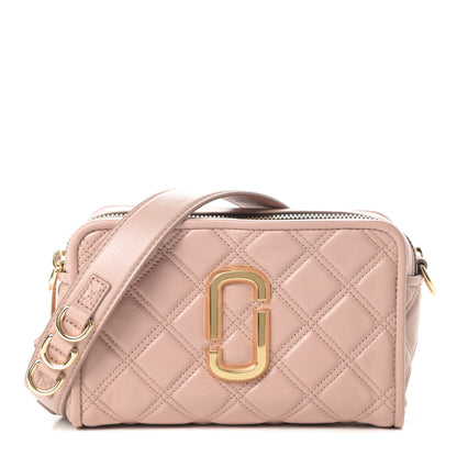 Marc Jacobs Natural Grain Calfskin Quilted The Softshot 21 Bag Blush 1 of 11