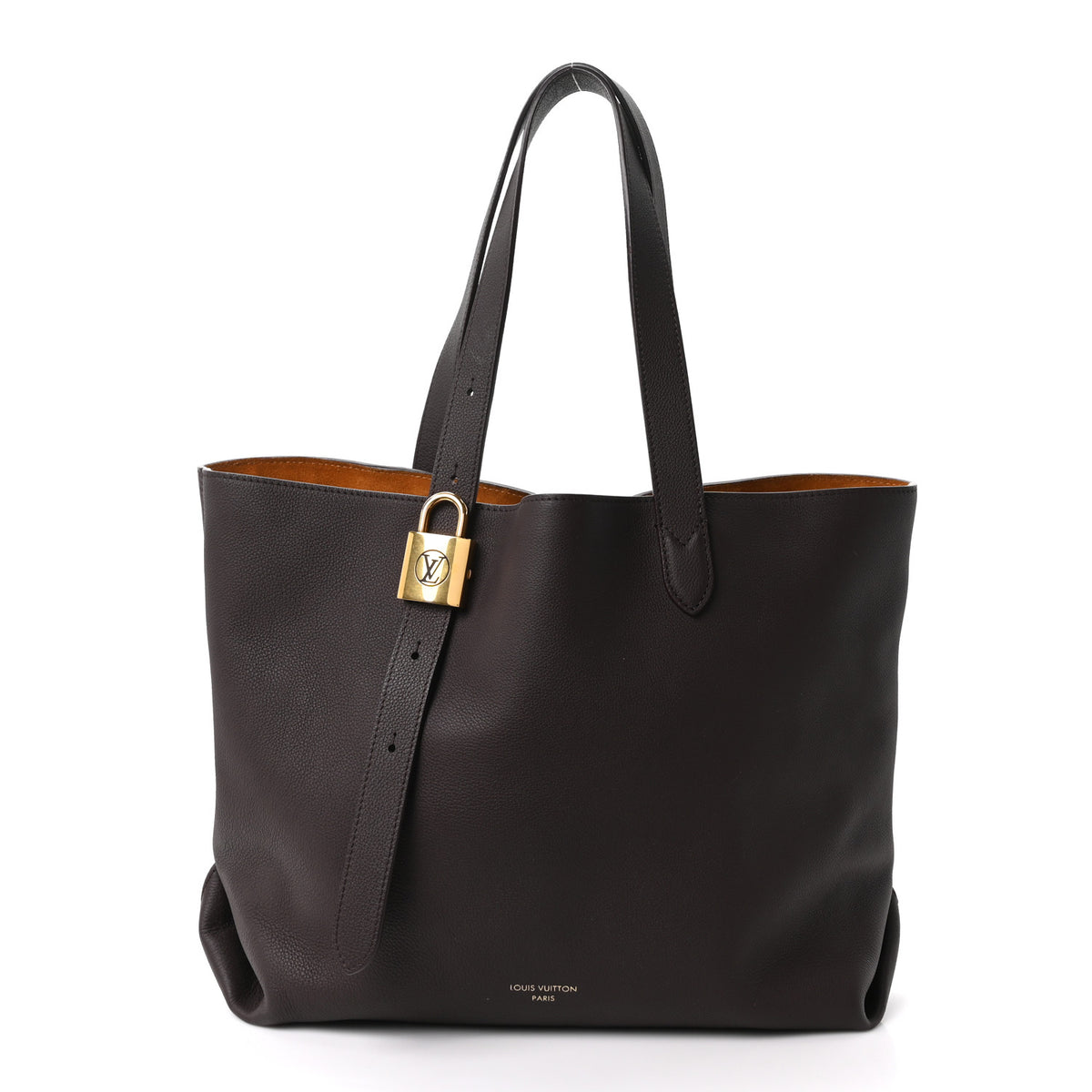 Grained Calfskin Low Key Cabas MM Chocolate