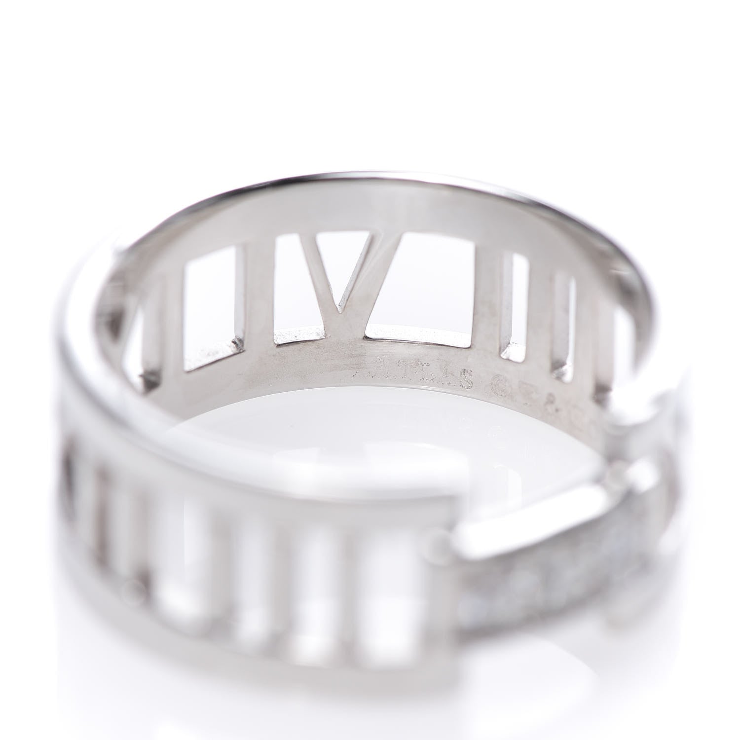 Tiffany 18K White Gold Diamond Open Atlas Ring 55 7.25 4 of 6