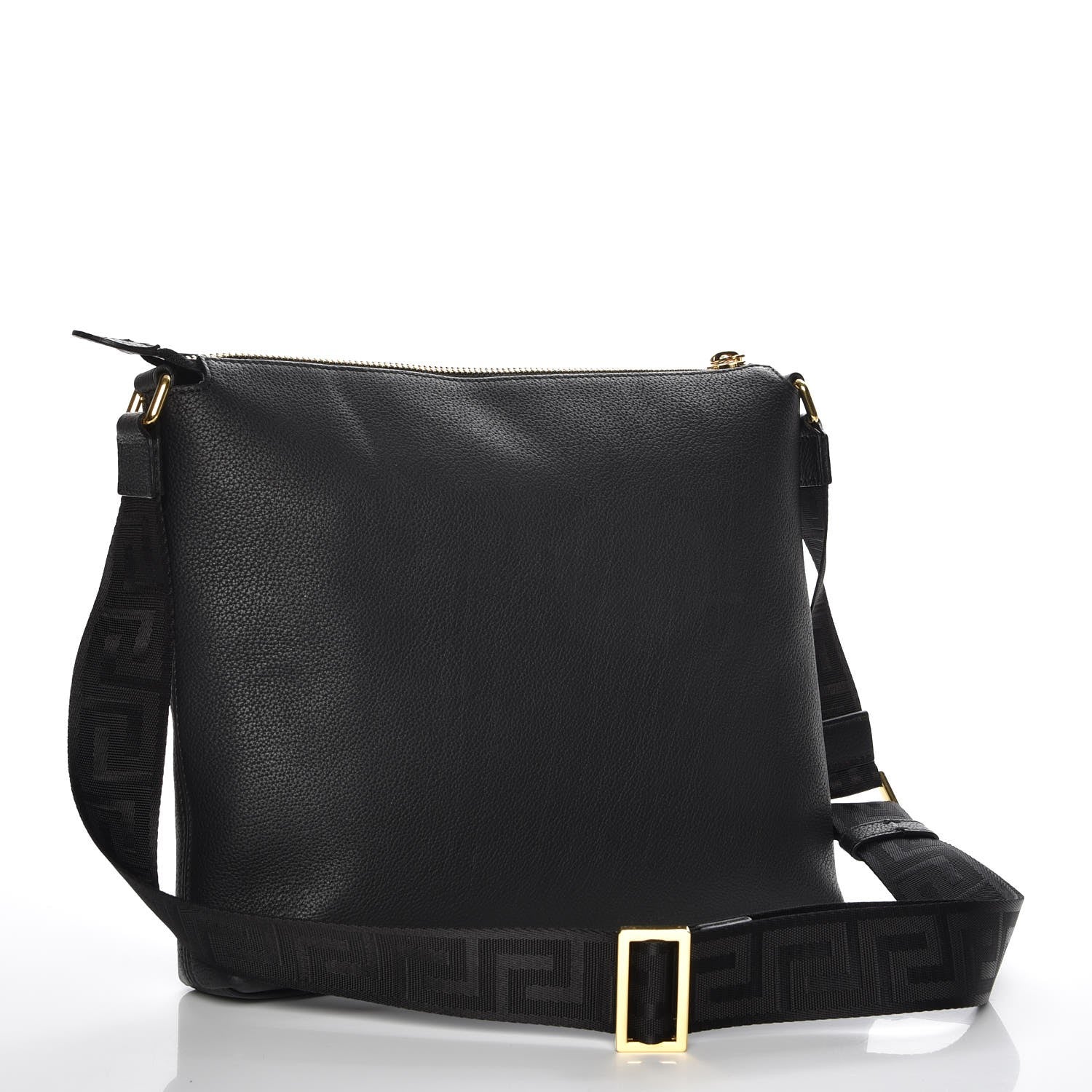 Versace Grained Calfskin Medusa Head Messenger Bag Black 3 of 7