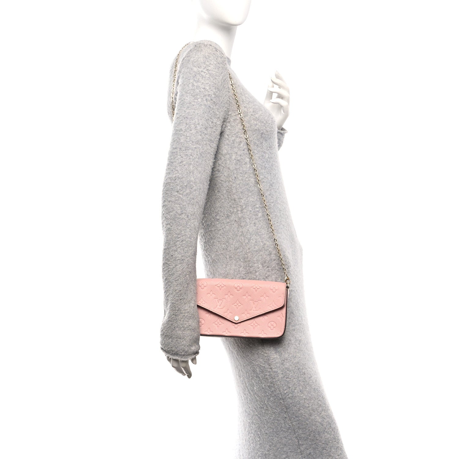 Louis Vuitton Empreinte Pochette Felicie Chain Wallet Rose Poudre 2 of 10