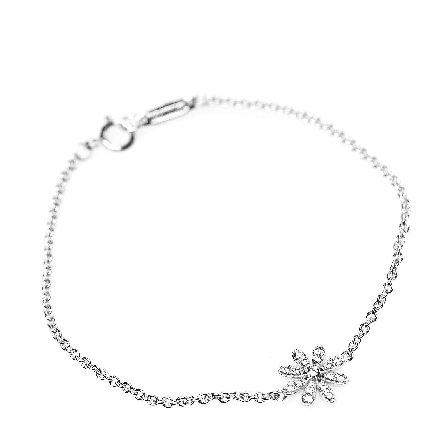 Tiffany 18K White Gold Diamond Daisy Bracelet 1 of 5