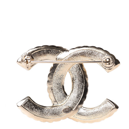 Chanel Pearl Crystal Queen of France CC Brooch Gold 3 of 5